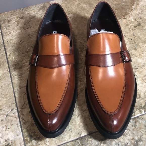 NWB Encore Fiesso Genuine Leather dress SHOE Monk Strap FI3247 wedding suit - Picture 4 of 6